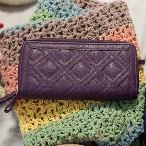 Buxton waller purple with quilted detail